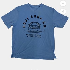 NWT Boji Surf Men’s Retro Distressed Coastal Vibes Midwest Ties V Neck Tee